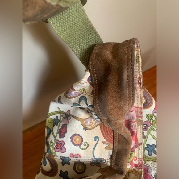 Lucky brand Shoulder bag , hobo boho bohemian leather canvas purse grunge - Picture 9 of 16